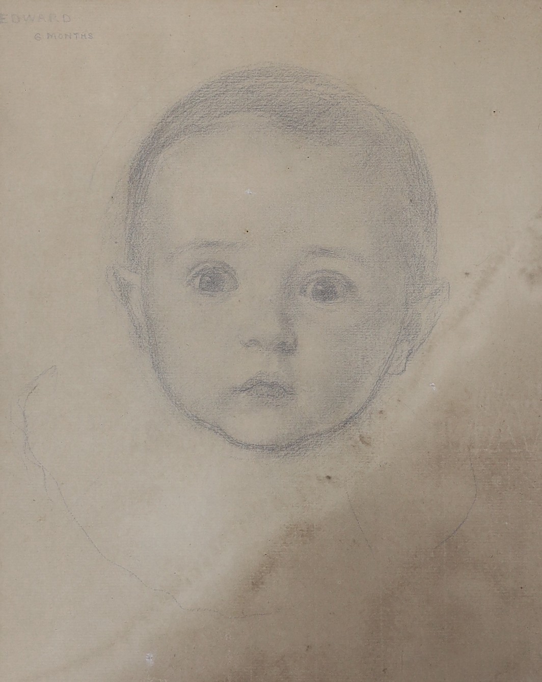 Frederick Samuel Beaumont (1861-1954), pastel and pencil sketches, two head study portraits, ‘Edward - 6 months’ and ‘Richard Francis - Muir 1945’, both signed and inscribed, largest 46 x 35cm
